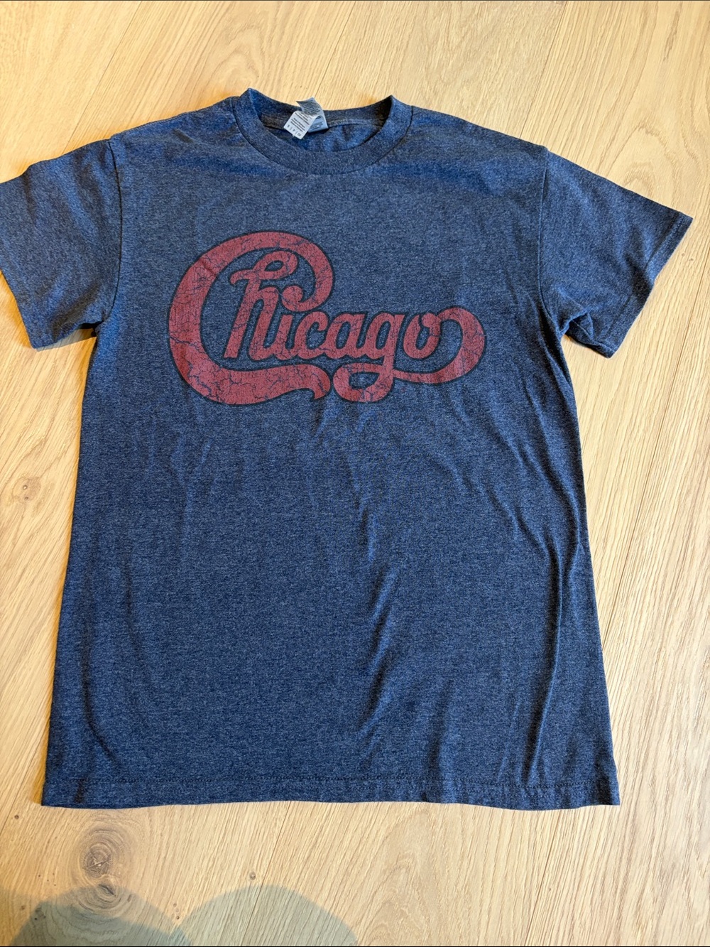 Chicago Logo Short Sleeve Tee - Navy with Red Graphic